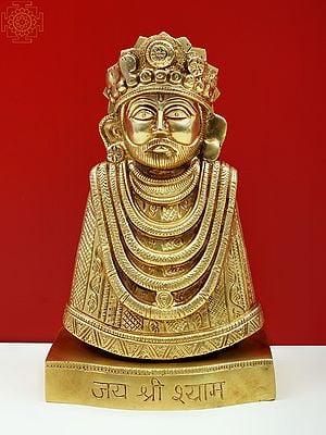 8" Brass Lord Khatu Shyam Ji (Barbarika)