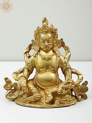 5" Small Brass Tibetan Buddhist Kubera