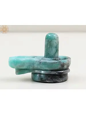 Carved Emerald Shiva Lingam Statue