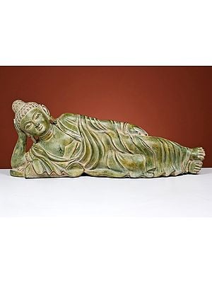 30" Large Parinirvana Buddha in Brass
