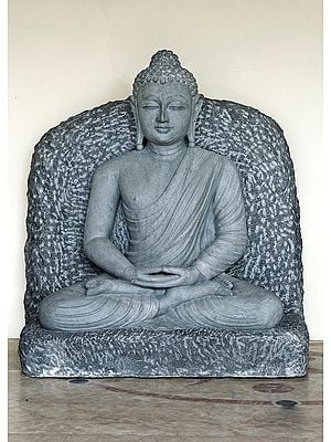 36" Large Marble Buddha Statue in Dhyana Mudra
