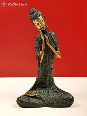 15" Thinking Buddha | Brass | Handmade | Made In India