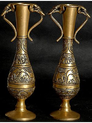 A Pair of Elephant Vases