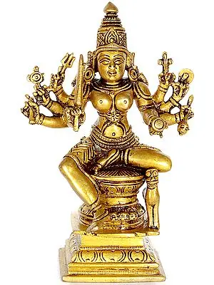 6" Ashtabhuja Devi Durga In Brass | Handmade | Made In India