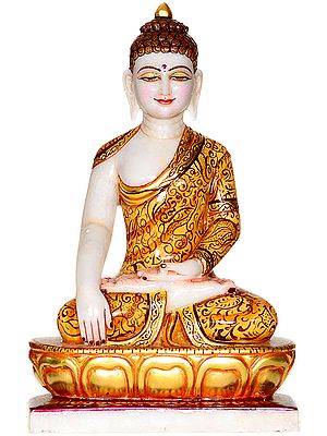 Bhumisparsha Buddha Seated on Lotus Throne