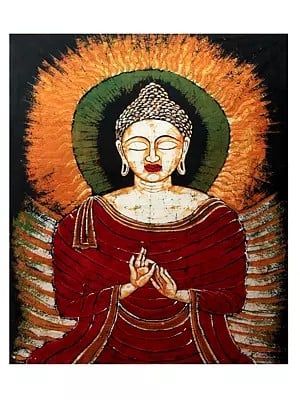 Buddha In The Upper Realms Of Dhyana, His Hands In Dharmachakra Mudra