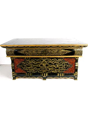 Buddhist Altar Table Painted with Auspicious Symbols