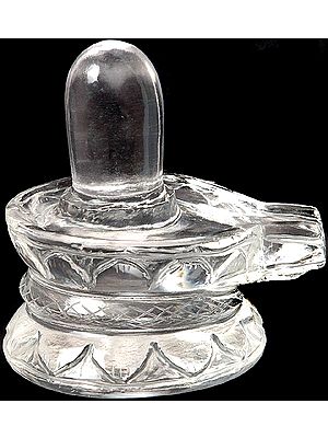 Crystal Shiva Linga  on Lotus Base