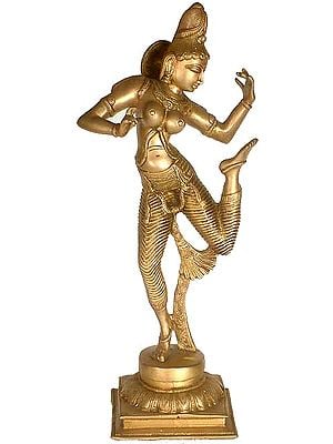 18" Dancing Apsara of Indra's Court In Brass | Handmade | Made In India