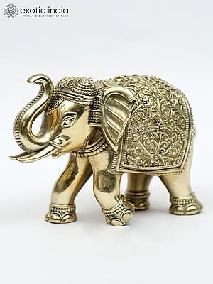 Small Brass Elephant Figurine | Table Decor | Multiple Sizes