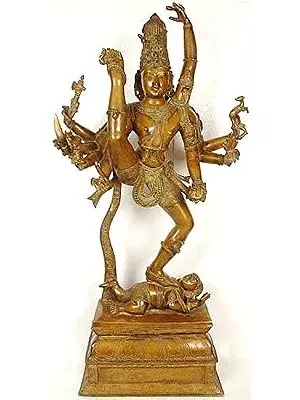 39" Handmade Lord Shiva Brass Sculpture | Authentic Indian Craftsmanship | Spiritual Decor