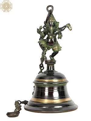 20" Large Size Auspicious Ganesha-Bell In Brass | Handmade | Made In India