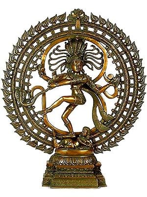 23" Nataraja in Om In Brass | Handmade | Made In India
