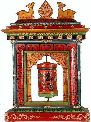 Enshrined Prayer Wheel (Altar Table Piece)