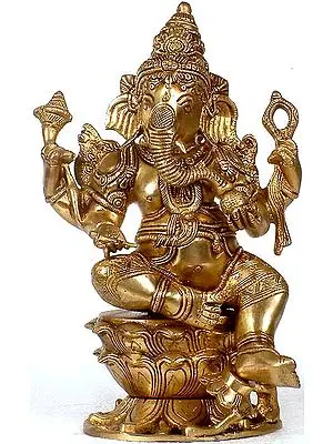 Lord Ganesha Seated on Lotus