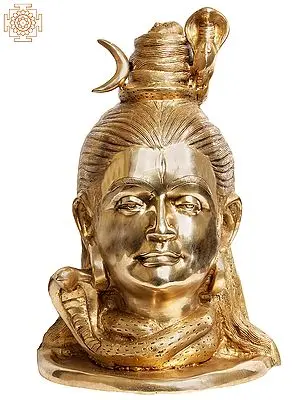 15" Lord Shiva Brass Statue – The Inspiring Yogi  | Handmade Home Temple Idol