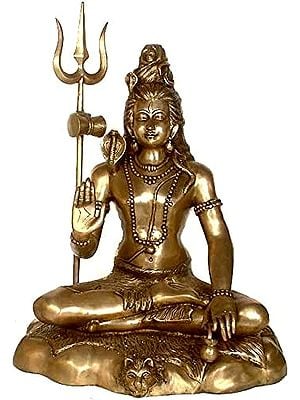 30" Large Size Lord Shiva In Brass | Handmade | Made In India