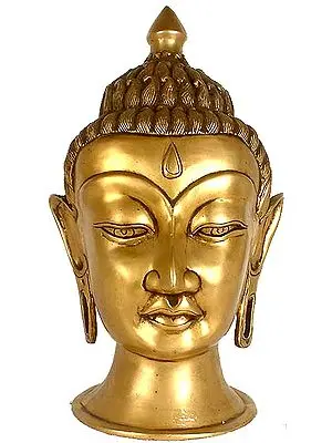 12" Lord Buddha Head In Brass | Handmade | Made In India