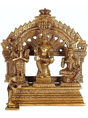 Lord Vishnu with Garuda, Lakshmi and Hanuman