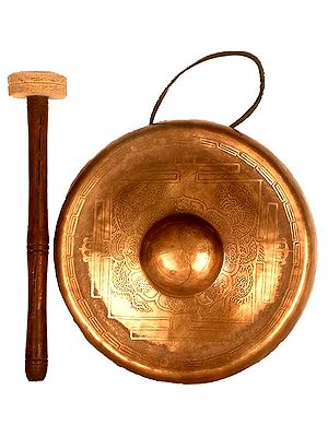 Gong with Dragon and Eight Auspicious Symbols