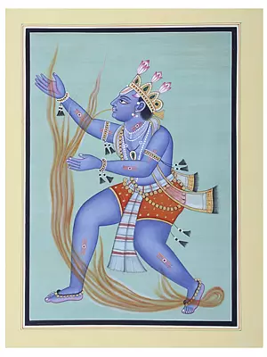 Krishna Swallows the Forest Fire