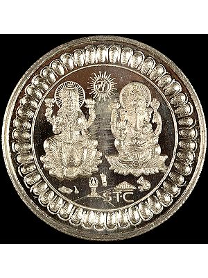 High Purity Lakshmi Ganesha Silver Ritual Coin