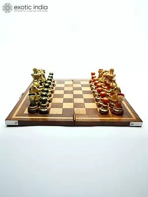 Folding Wooden Chess Board Set