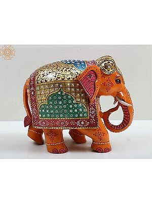 6" Decorative Elephant In Wooden