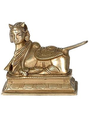 5" Kamadhenu Cow Sculpture in Brass | Handmade | Made in India