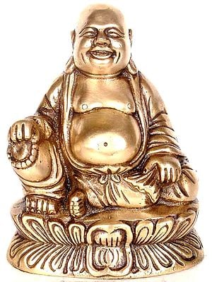 5" Laughing Buddha In Brass | Handmade | Made In India