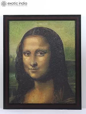 Crackled Mona Lisa | Oil Painting with Frame