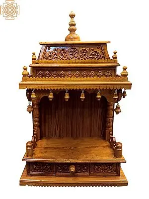 31" Carved Jackwood Temple