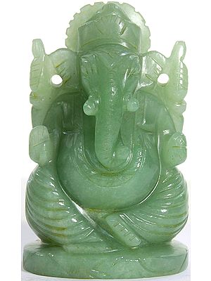 Lord Ganesha (Carved in Green Aventurine)