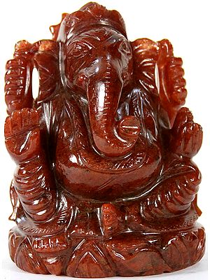 Lord Ganesha (Carved in Red Aventurine)