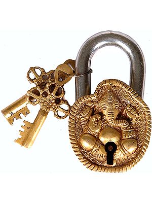 Lord Ganesha Temple Lock with Vajra Keys