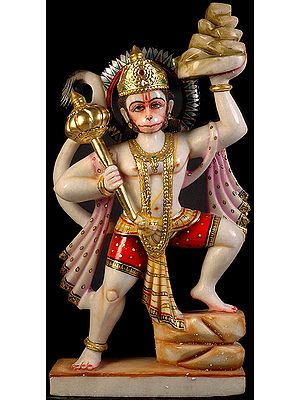 Lord Hanuman Carrying Mount of Herbs - Sanjeevani