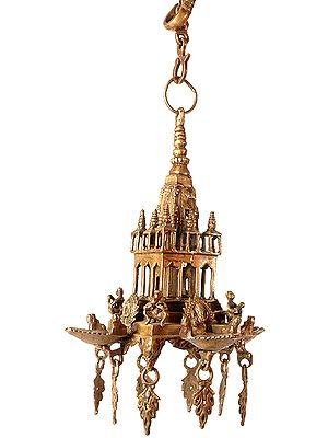 Krishna Hanging Temple of Nepal with Four Wick Ganesha Lamp