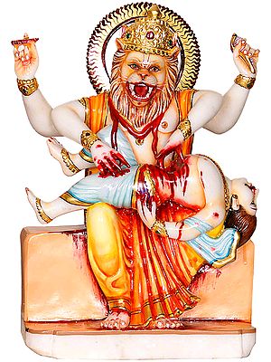Lord Narasimha Killing the Demon Hiranyakashipu