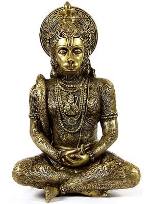 11" Lord Rama Lives in The Heart of Hanuman in Brass | Handmade | Made in India