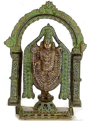 13" Lord Venkateshvara as Balaji at Tirupati | Handmade Brass Statue | Made in India