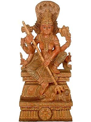 Durga in Ferocious Form Subduing Apasmara