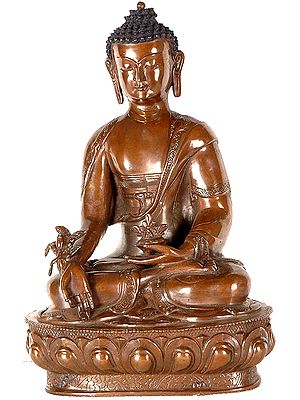 Medicine Buddha with Bowl of Medicines and Herbs