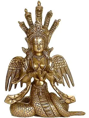 8" Naga Kanya In Brass | Handmade | Made In India