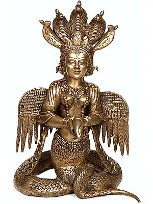 17" Naga Kanya In Brass | Handmade | Made In India