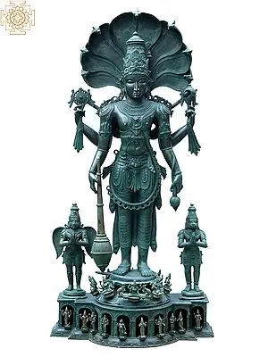 Panchaloha Bronze Bhagwan Satyanarayan Statue (85") | Lost-Wax Cast