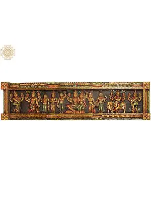 Lord Vishnu Lakshmi with Krishna, Brahma, Narada, Attendants and Doorkeepers