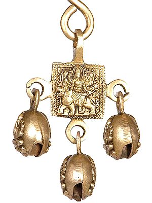 Goddess Durga Hanging Bells with Ganesha on Ghungroos