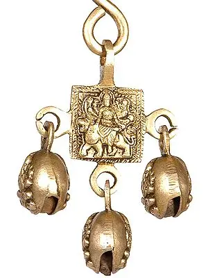 Goddess Durga Hanging Bells with Ganesha on Ghungroos