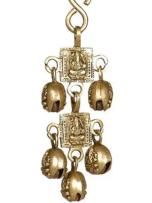 9" Ganesha Bell in Brass | Handmade | Made in India