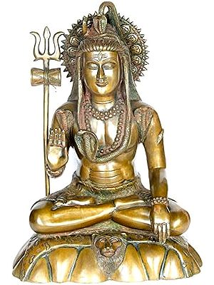 17" Mahadeva Shiva In Brass | Handmade | Made In India